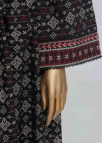 Bin Saeed Fabric - WK-FR-0100 A-3 Piece Khaddar Printed Frock Style Suit