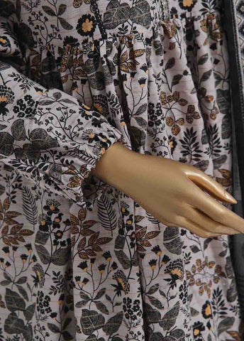 Bin Saeed Fabric - WK-FR-0107 A-3 Piece Khaddar Printed Frock Style Suit
