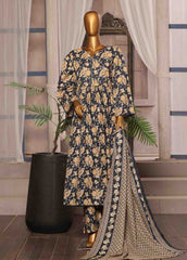 WK-FR-071 A-3 Piece Khaddar Printed Frock Style Suit