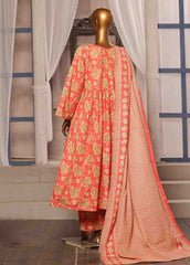 WK-FR-072 A-3 Piece Khaddar Printed Frock Style Suit