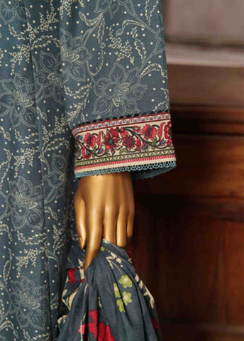 Bin Saeed Fabric - WK-FR-076 A-3 Piece Khaddar Printed Frock Style Suit