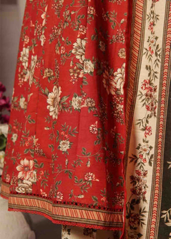 Bin Saeed Fabric - WK-FR-078 A-3 Piece Khaddar Printed Frock Style Suit
