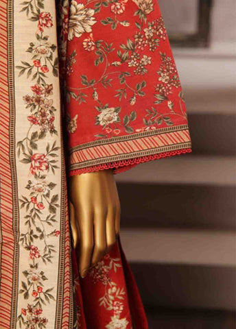 Bin Saeed Fabric - WK-FR-078 A-3 Piece Khaddar Printed Frock Style Suit