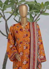 WK-FR-081 A-3 Piece Khaddar Printed Frock Style Suit