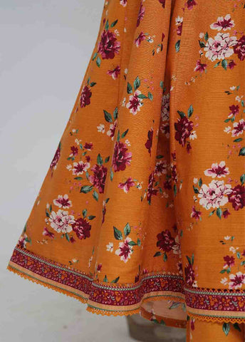 Bin Saeed Fabric - WK-FR-081 A-3 Piece Khaddar Printed Frock Style Suit