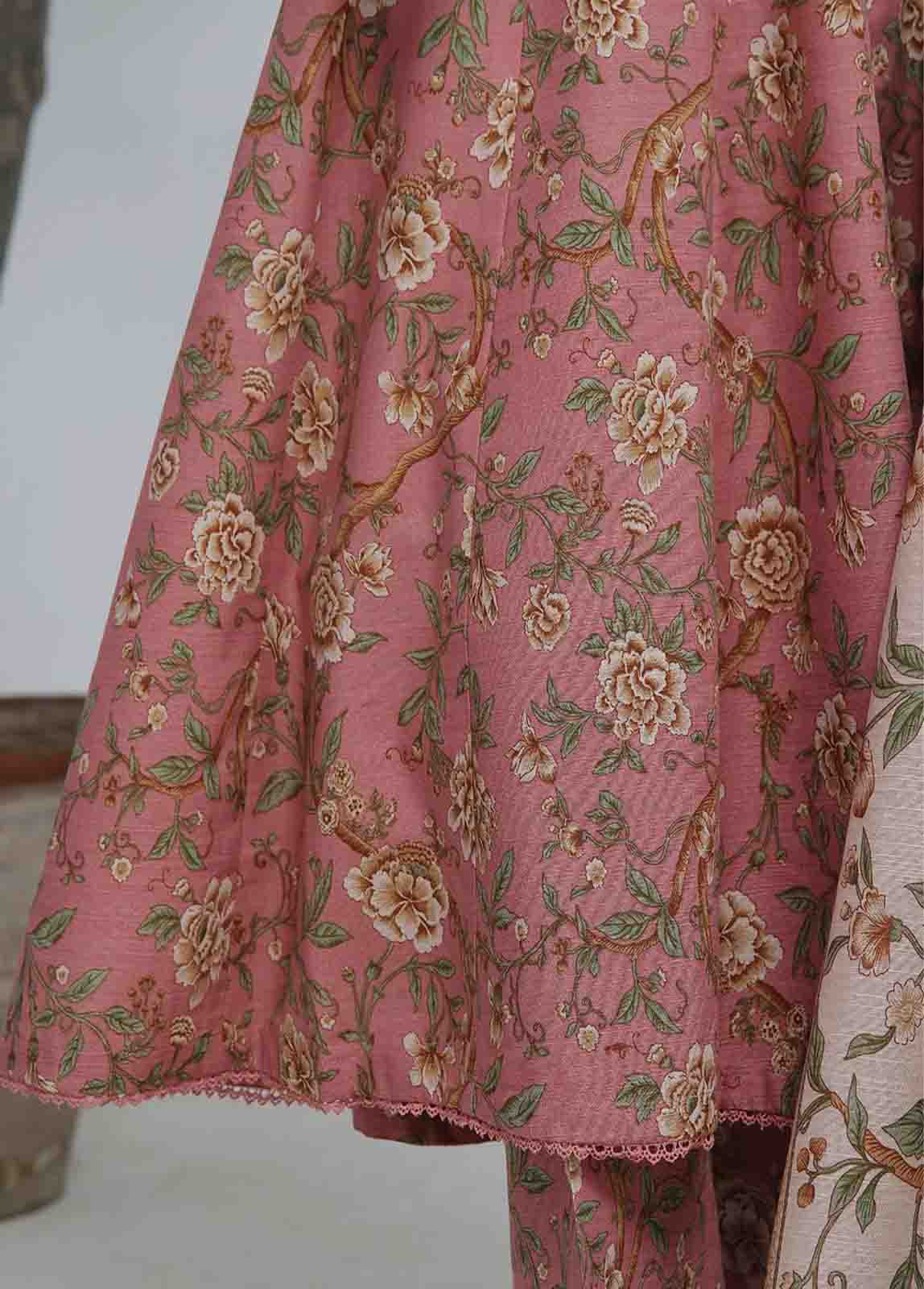 Bin Saeed Fabric - WK-FR-083 A-3 Piece Khaddar Printed Frock Style Suit