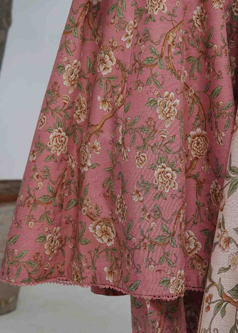 Bin Saeed Fabric - WK-FR-083 A-3 Piece Khaddar Printed Frock Style Suit