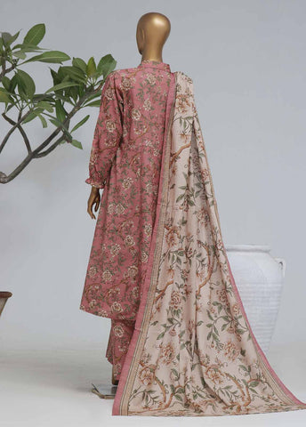 Bin Saeed Fabric - WK-FR-083 A-3 Piece Khaddar Printed Frock Style Suit