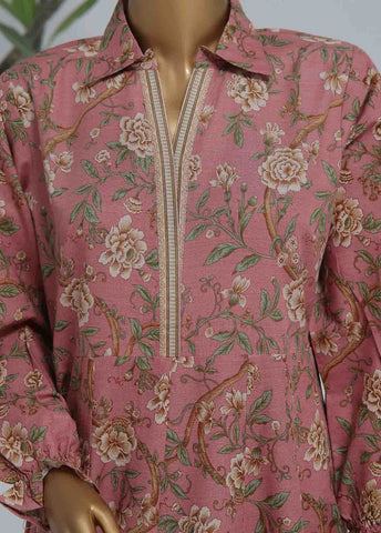 Bin Saeed Fabric - WK-FR-083 A-3 Piece Khaddar Printed Frock Style Suit