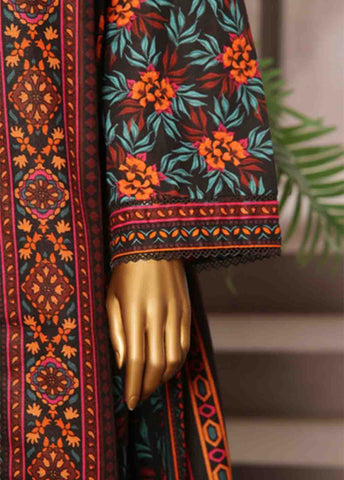 Bin Saeed Fabric - WK-FR-085 A-3 Piece Khaddar Printed Frock Style Suit