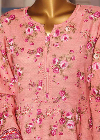 Bin Saeed Fabric - WK-FR-086 A-3 Piece Khaddar Printed Frock Style Suit