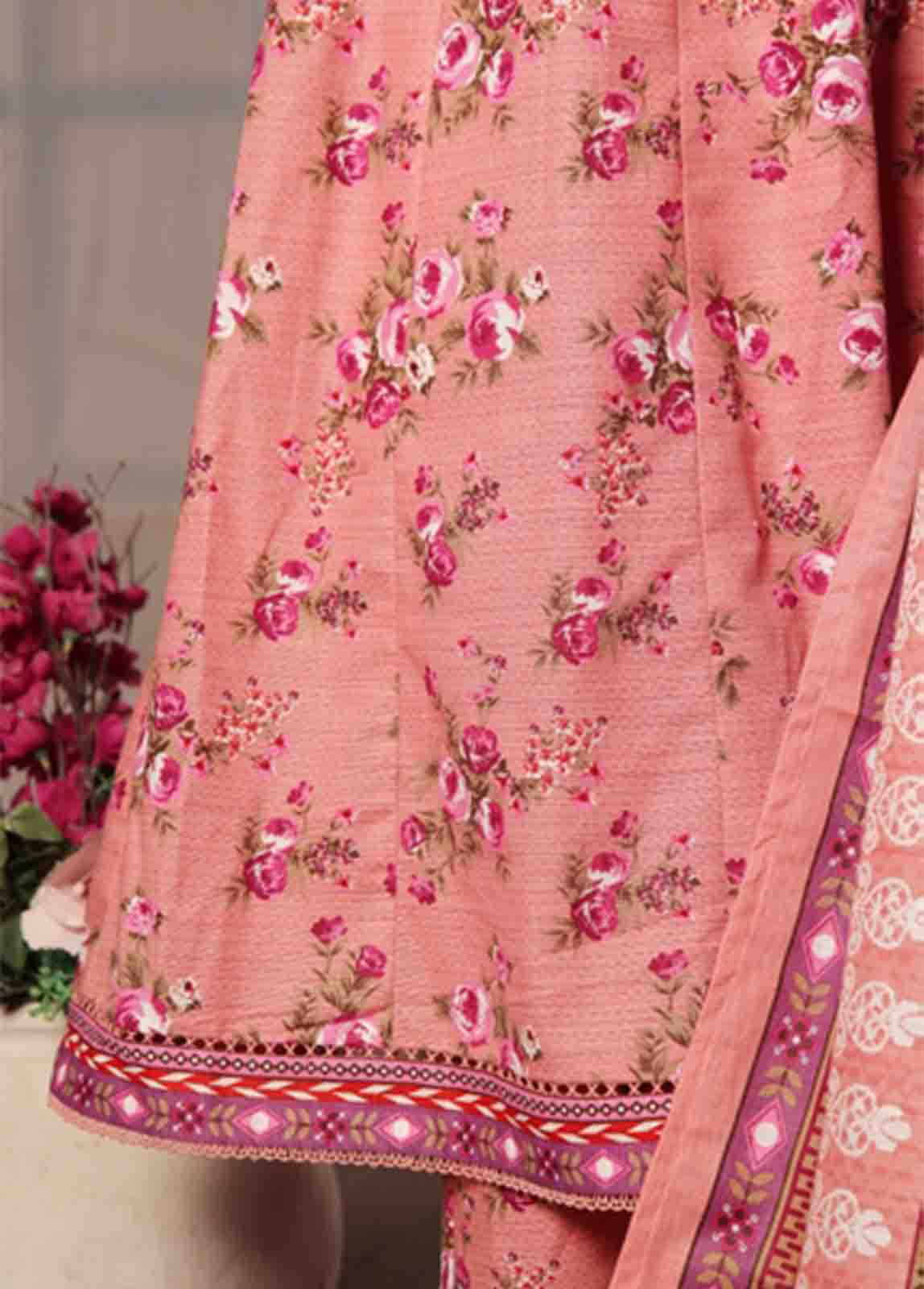 Bin Saeed Fabric - WK-FR-086 A-3 Piece Khaddar Printed Frock Style Suit