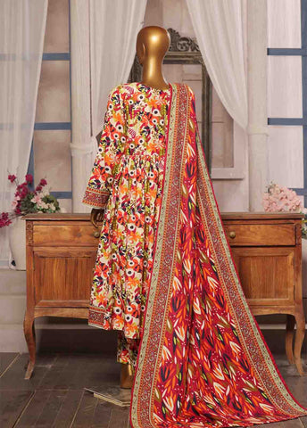 Bin Saeed Fabric - WK-FR-088 A-3 Piece Khaddar Printed Frock Style Suit
