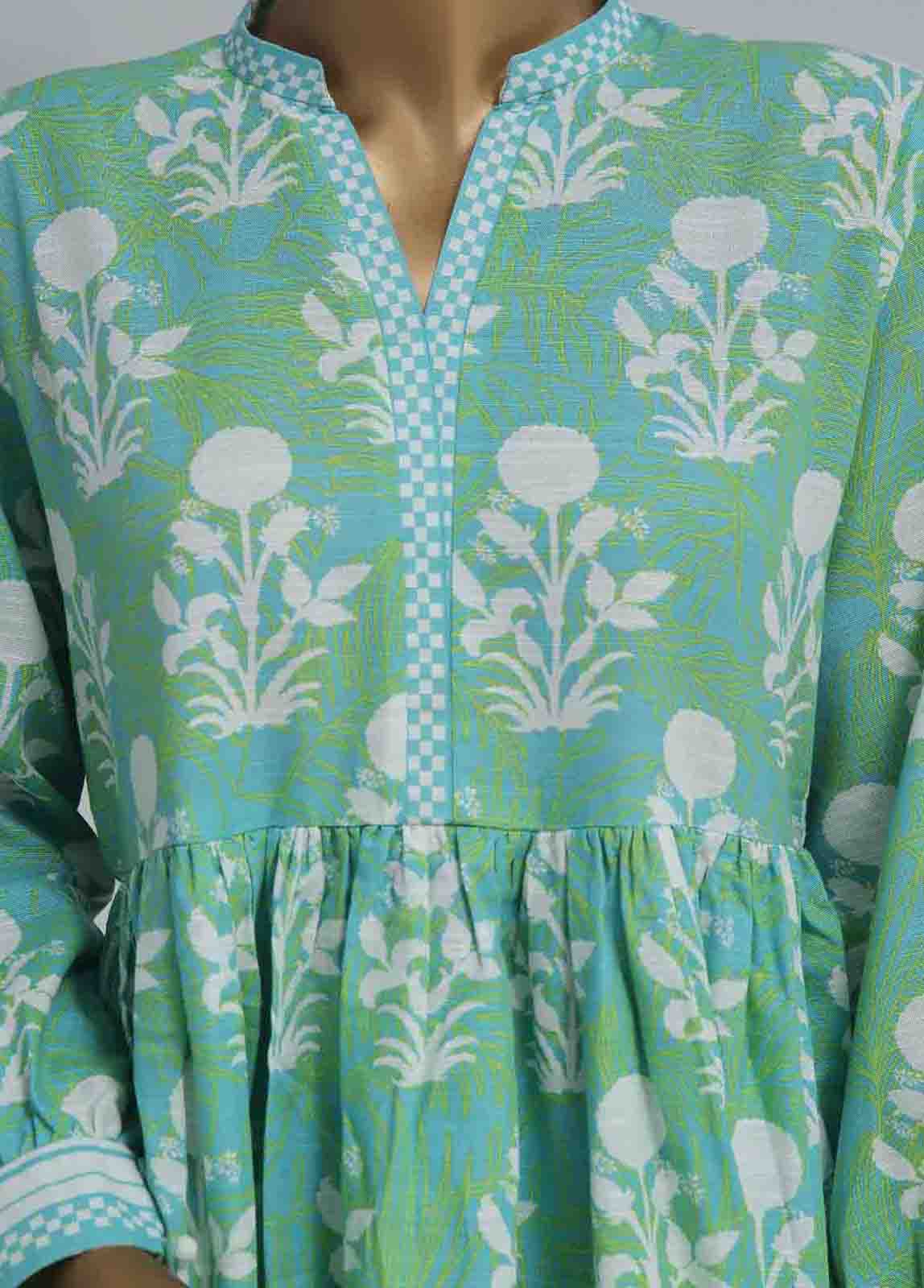 Bin Saeed Fabric - WK-FR-091 A-3 Piece Khaddar Printed Frock Style Suit