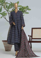 WK-FR-099 A-3 Piece Khaddar Printed Frock Style Suit