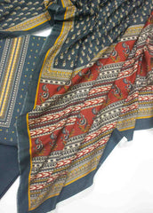 WK-R-022-3 Piece Khaddar Printed UnStitched Suit