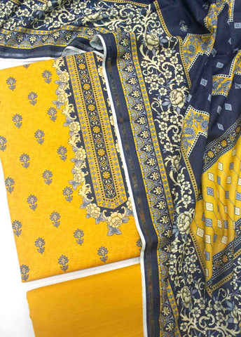 Bin Saeed Fabric - WK-R-029-3 Piece Khaddar Printed UnStitched Suit