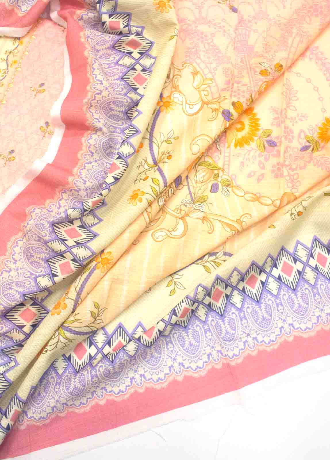 Bin Saeed Fabric - WK-R-035-3 Piece Khaddar Printed UnStitched Suit