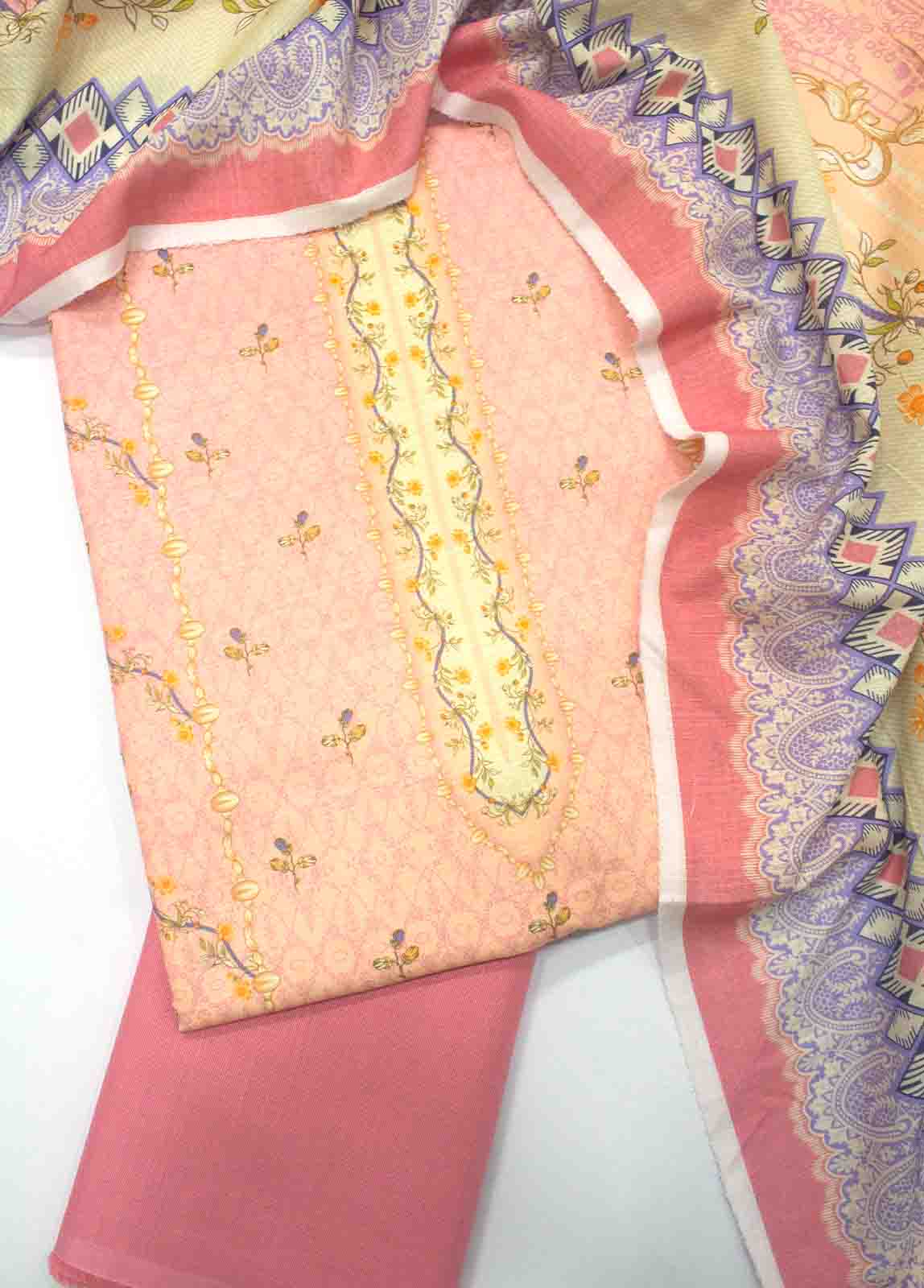 Bin Saeed Fabric - WK-R-035-3 Piece Khaddar Printed UnStitched Suit