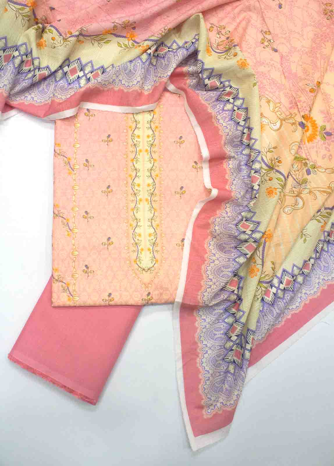 Bin Saeed Fabric - WK-R-035-3 Piece Khaddar Printed UnStitched Suit