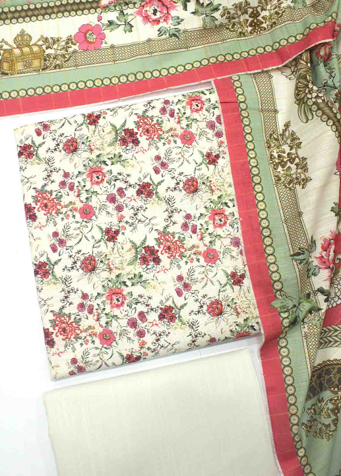 Bin Saeed Fabric - WK-R-040-3 Piece Khaddar Printed UnStitched Suit