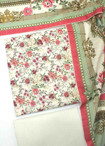 Bin Saeed Fabric - WK-R-040-3 Piece Khaddar Printed UnStitched Suit