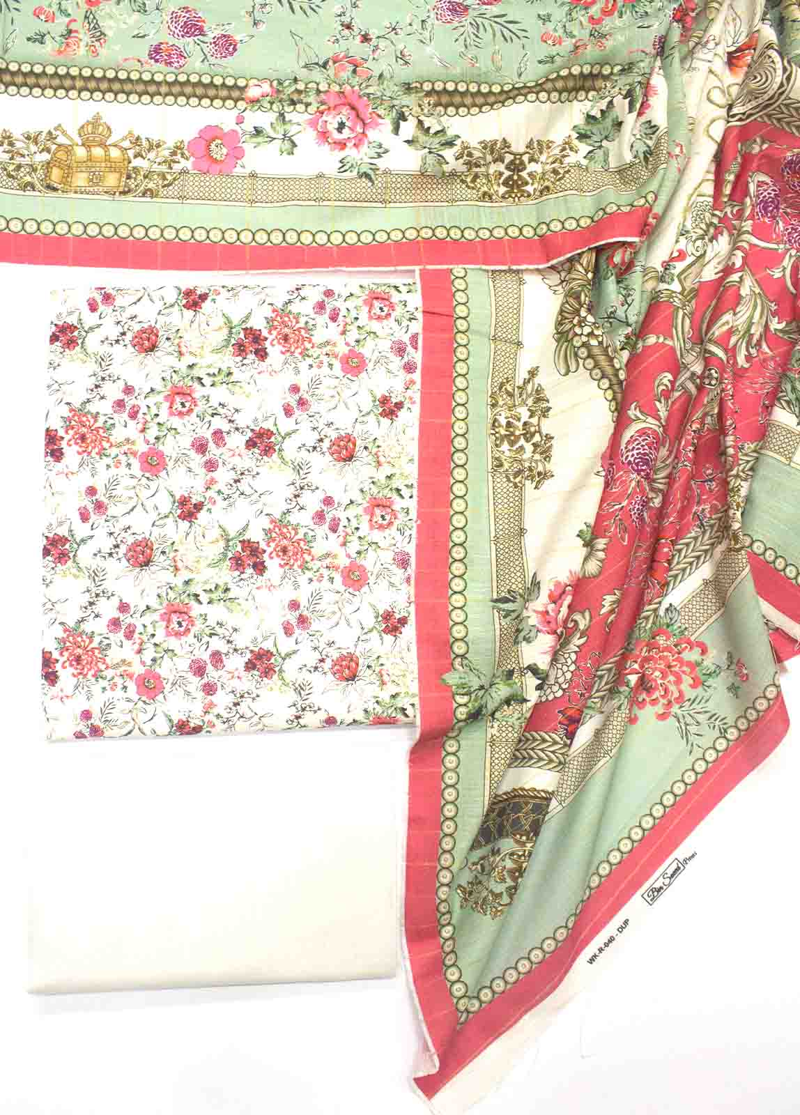 Bin Saeed Fabric - WK-R-040-3 Piece Khaddar Printed UnStitched Suit
