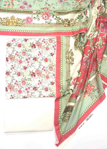 Bin Saeed Fabric - WK-R-040-3 Piece Khaddar Printed UnStitched Suit