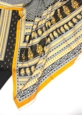 Bin Saeed Fabric - WK-R-043-3 Piece Khaddar Printed UnStitched Suit