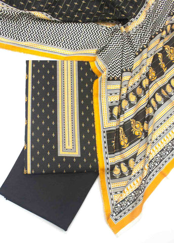 Bin Saeed Fabric - WK-R-043-3 Piece Khaddar Printed UnStitched Suit