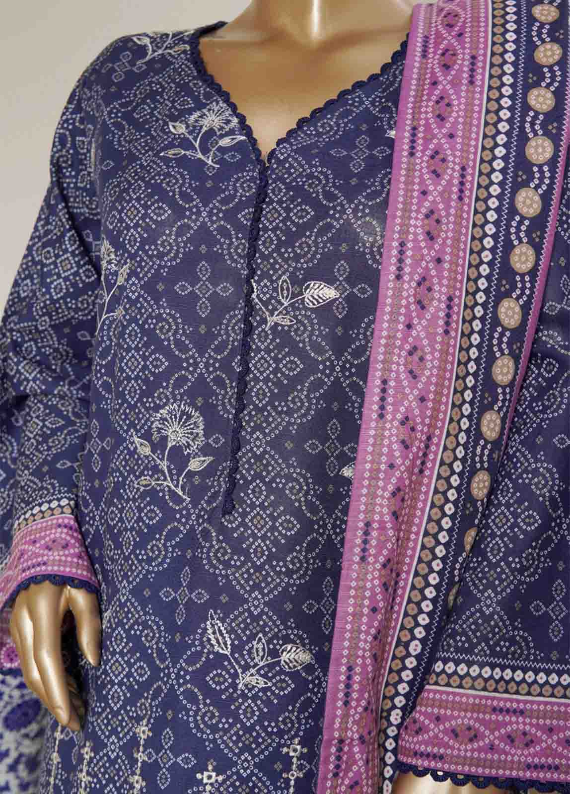 Bin Saeed Fabric - WKE-0013-3 Piece Khaddar Embroidered Stitched Suit