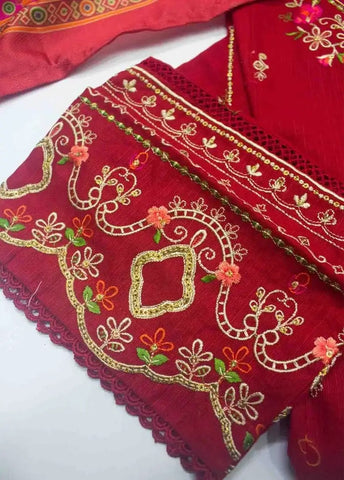 Bin Saeed Fabric - WKE-002- 3 Piece Khaddar Emboidered Stitched Suit