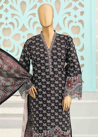 Bin Saeed Fabric - WKE-004 -3 Piece Khaddar Chikankari Stitched Suit