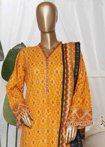 Bin Saeed Fabric - WKE-0054- 3 Piece Khaddar Emboidered Stitched Suit