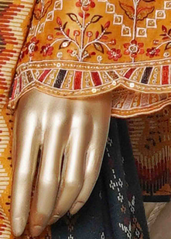 Bin Saeed Fabric - WKE-0054- 3 Piece Khaddar Emboidered Stitched Suit