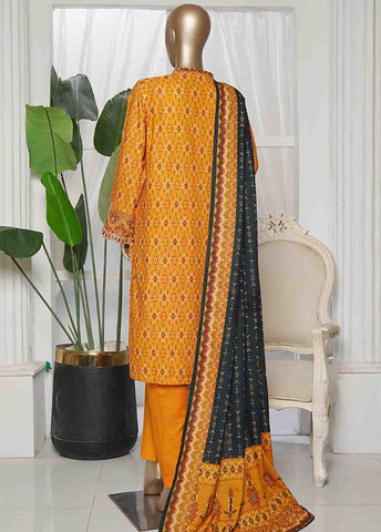 Bin Saeed Fabric - WKE-0054- 3 Piece Khaddar Emboidered Stitched Suit