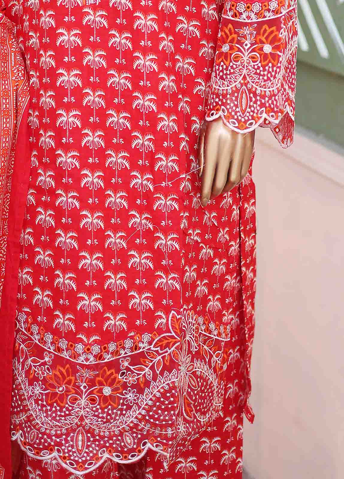 Bin Saeed Fabric - WKE-005 A -3 Piece Khaddar Chikankari Stitched Suit