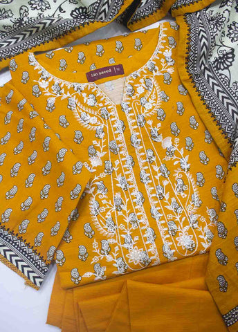Bin Saeed Fabric - WKE-007-3 Piece Khaddar Embroidered Suit
