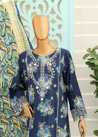 Bin Saeed Fabric - WKE-007 -3 Piece Khaddar Chikankari Stitched Suit