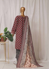 WKE-008 M-3 Piece Khaddar Embroidered Stitched Suit