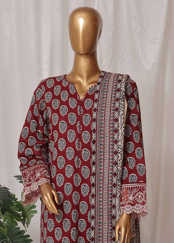 Bin Saeed Fabric - WKE-009 M-3 Piece Khaddar Embroidered Stitched Suit