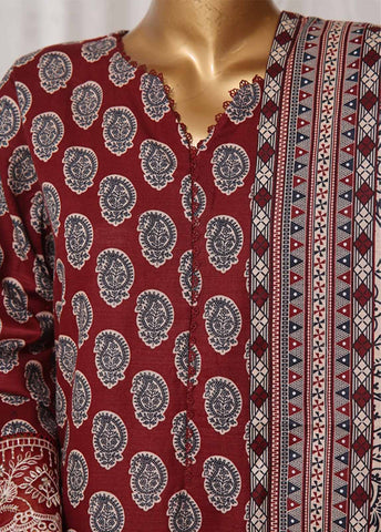 Bin Saeed Fabric - WKE-009 M-3 Piece Khaddar Embroidered Stitched Suit