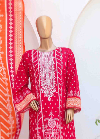 Bin Saeed Fabric - WKE-0106-3 Piece Khaddar Embroidered collection