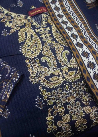 Bin Saeed Fabric - WKE-011- 3 Piece Khaddar Emboidered Stitched Suit