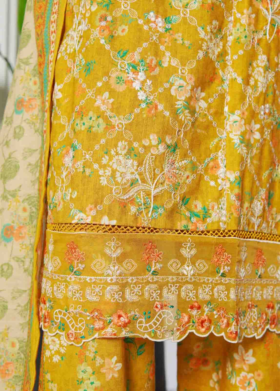 Bin Saeed Fabric - WKE-0115- 3 Piece Khaddar Emboidered Stitched Suit