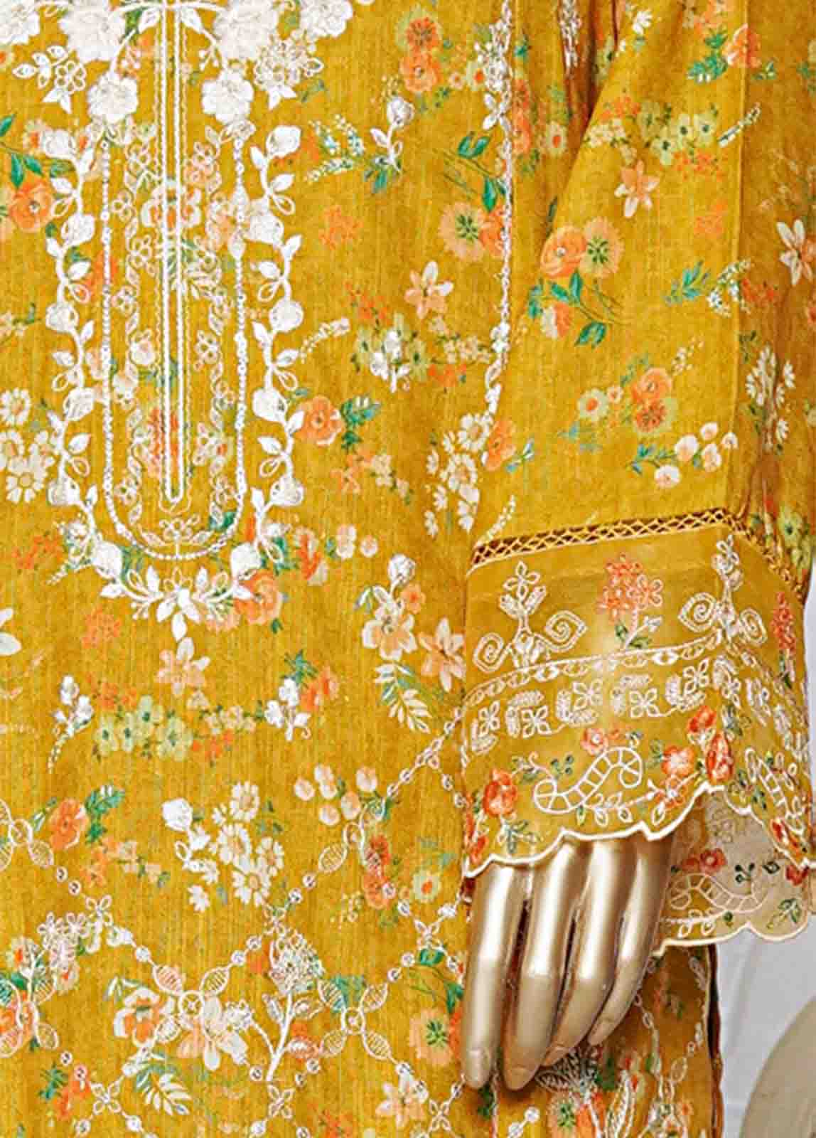 Bin Saeed Fabric - WKE-0115- 3 Piece Khaddar Emboidered Stitched Suit