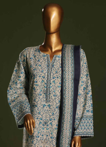 Bin Saeed Fabric - WKE-0117 S-3 Piece Khaddar Embroidered Stitched Suit