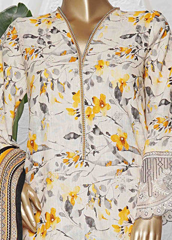 Bin Saeed Fabric - WKE-0118- 3 Piece Khaddar Emboidered Stitched Suit