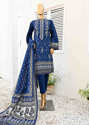 Bin Saeed Fabric - WKE-012-3 Piece Khaddar Embroidered collection
