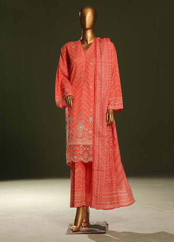 Bin Saeed Fabric - WKE-0122 S-3 Piece Khaddar Embroidered Stitched Suit